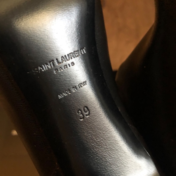 YSL Saint Laurent Leather Knee-High Boots Size 39 - Picture 2 of 8